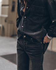 The Black Loose Denim Shirt