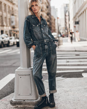 The Dark Blue Denim Jumpsuit