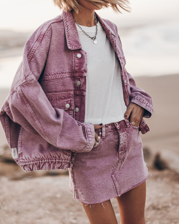 The Pink Faded Denim Skirt